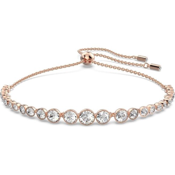 Emily Tennis Collection  Rose Gold Tone Crystals Blue Pink Bracelet for women - Picture 1 of 5